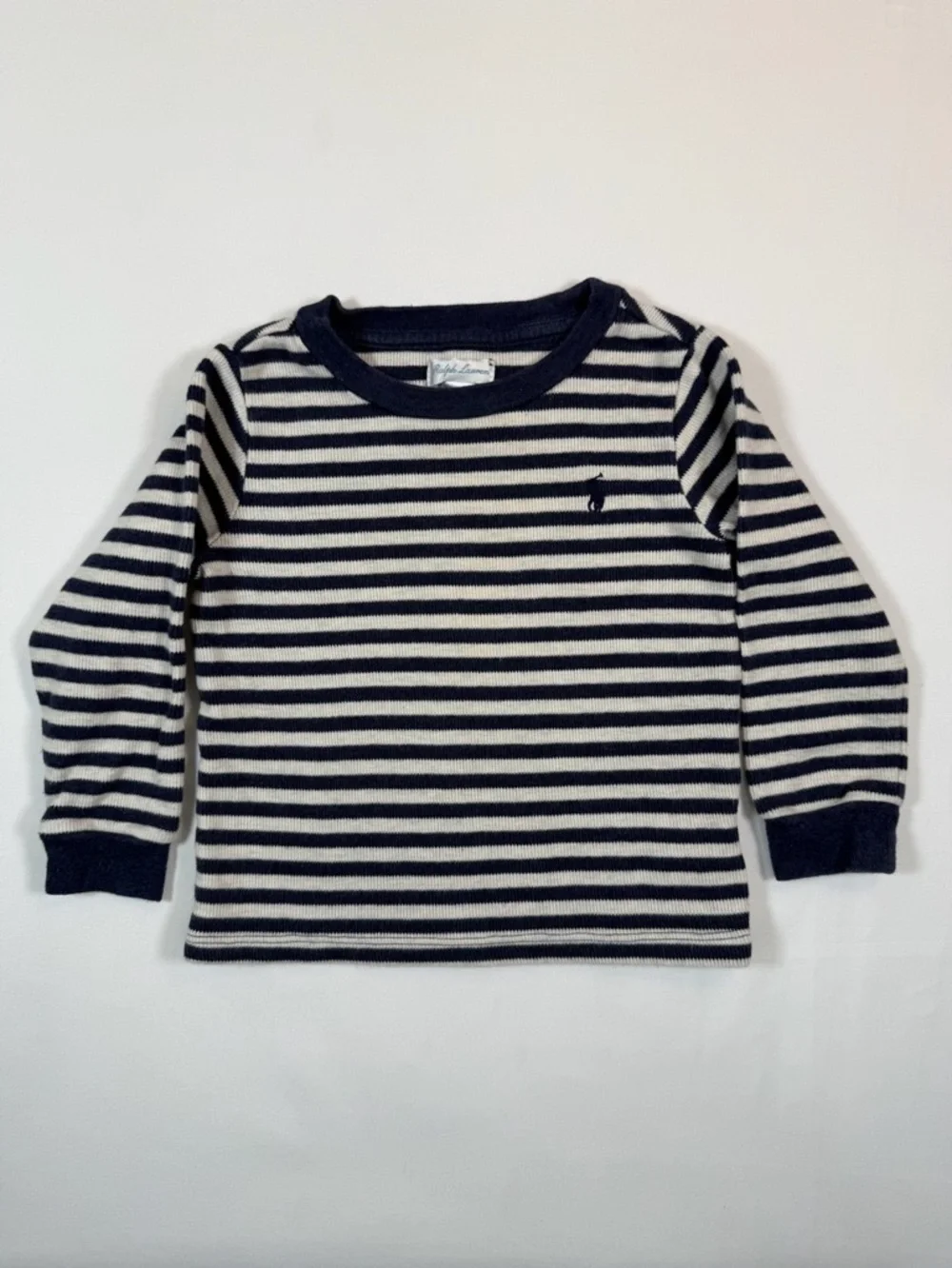 RALPH LAUREN Baby Striped Long Sleeve Shirt Nautical Classic‎ Preppy Cotton 18M
